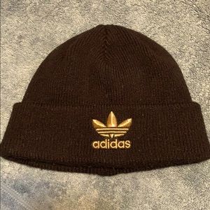 Black and Gold Adidas Beanie
